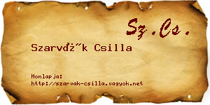Szarvák Csilla névjegykártya